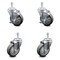Service Caster 4 Inch Thermoplastic Rubber Swivel 3/8 Inch Threaded Stem Caster Brake SCC, 2PK SCC-TS20S414-TPRB-381615-2-TLB-2 - alternate 3